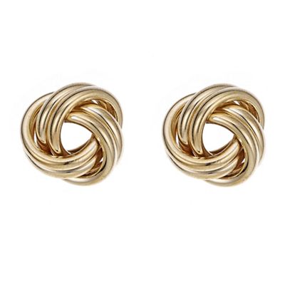 Gold twisted stud earring
